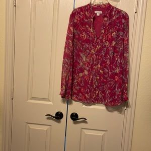 Coldwater Creek ruffled neck and front blouse size 2x (20/22) long sleeves